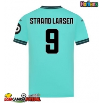 Camisa de Futebol Wolves Jorgen Strand Larsen #9 Equipamento Secundário 2025-26 Manga Curta